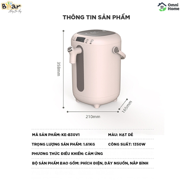 Bình thủy điện thông minh Bear ZDH-H30B1 (KE-B30V1)