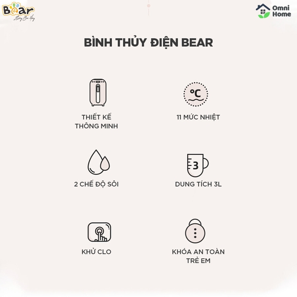 Bình thủy điện thông minh Bear ZDH-H30B1 (KE-B30V1)