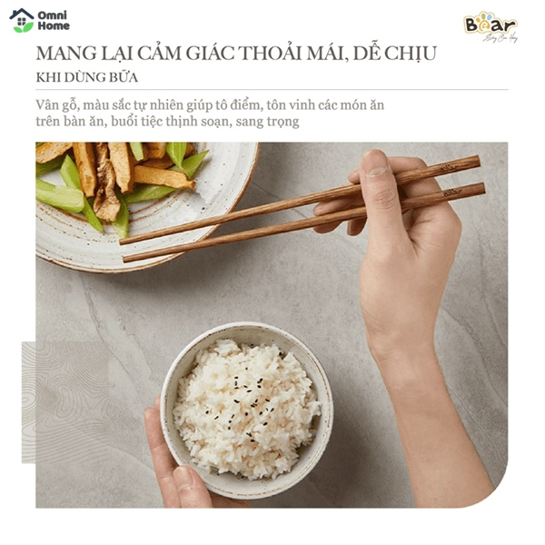 Bộ đũa gỗ thủ công Bear CX-E0103