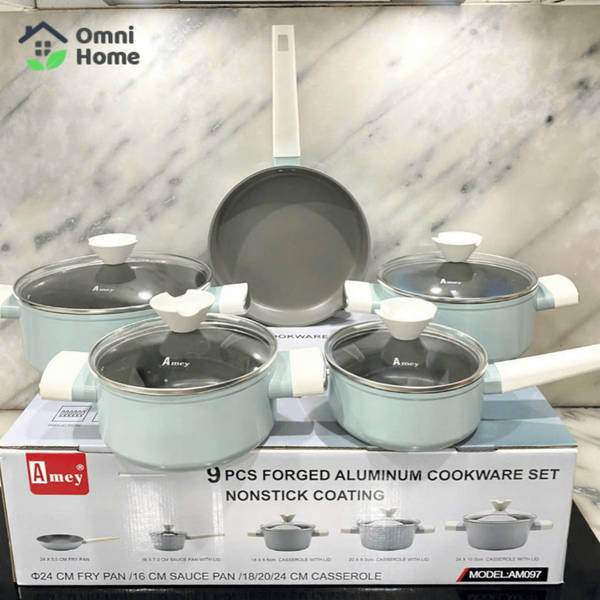 Bộ Nồi Chảo Chống Dính Phủ Sứ Ceramic Cao Cấp Amey Classic