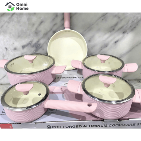 Bộ Nồi Chảo Chống Dính Phủ Sứ Ceramic Cao Cấp Amey Classic