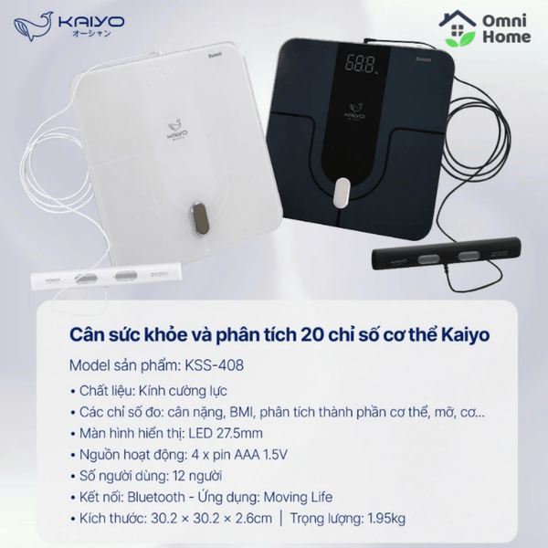 Cân sức khỏe và phân tích 20 chỉ số cơ thể Kaiyo KSS-408