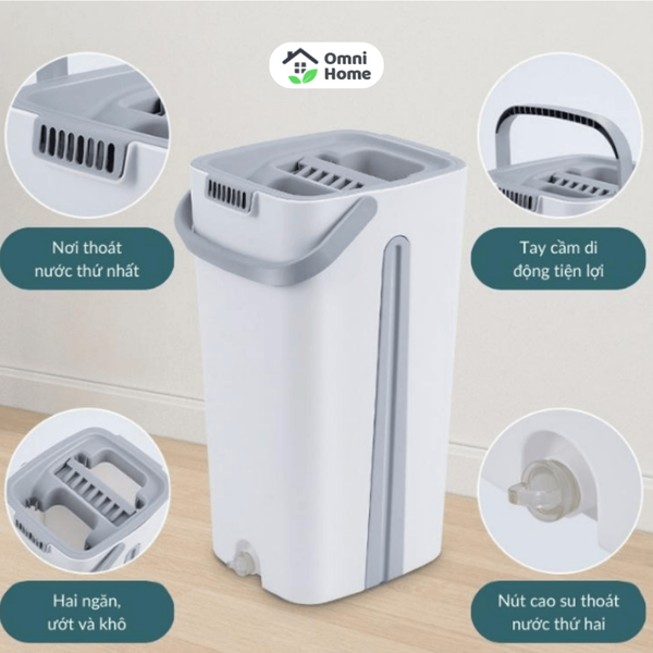 Cây Lau Nhà Tự Vắt Thông Minh MOPScratch, Bộ Lau Nhà 360 Độ Cao Cấp