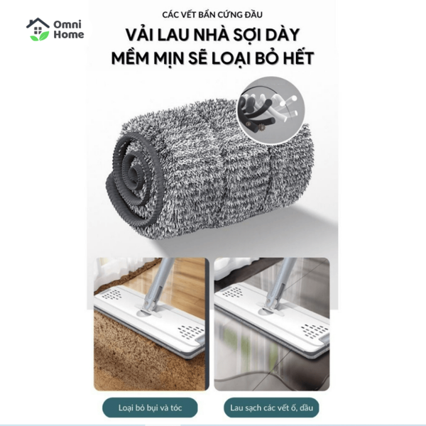 Cây Lau Nhà Tự Vắt Thông Minh MOPScratch, Bộ Lau Nhà 360 Độ Cao Cấp