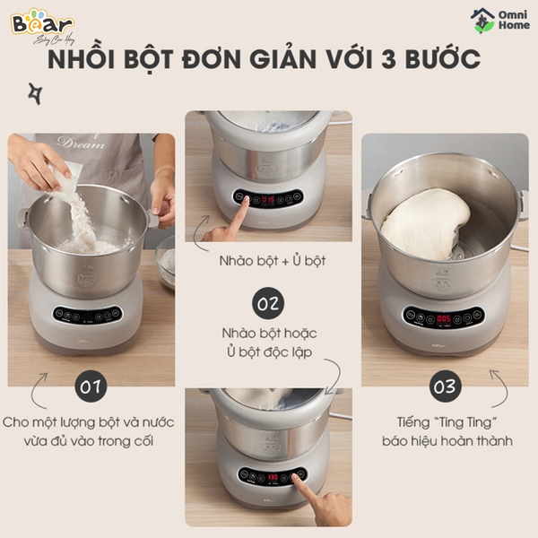 Máy nhào bột tự động 7L Bear DM- B70V1
