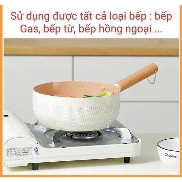 Chảo từ chống dính lòng sâu, màu đẹp - Size 18cm