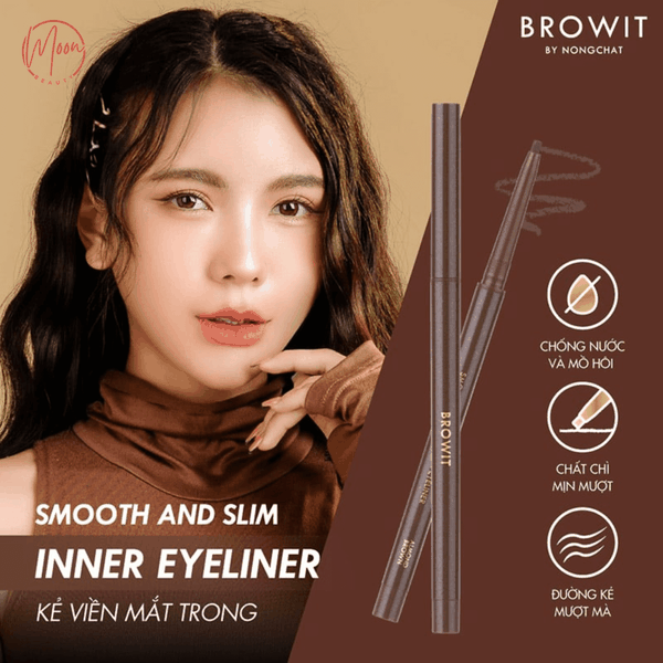 CHÌ KẺ VIỀN MẮT NONGCHAT SMOOTH AND SLIM EYELINER - SIÊU MẢNH 1.5MM, KHÔNG LEM, CHỐNG TRÔI