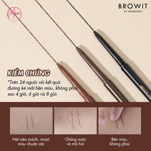 CHÌ KẺ VIỀN MẮT NONGCHAT SMOOTH AND SLIM EYELINER - SIÊU MẢNH 1.5MM, KHÔNG LEM, CHỐNG TRÔI