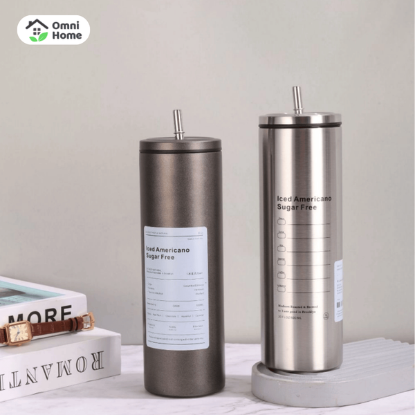 Cốc giữ nhiệt có nắp đậy kín và ống hút