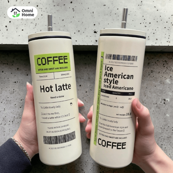 Cốc giữ nhiệt có nắp đậy kín và ống hút