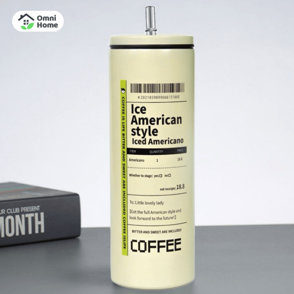 Cốc giữ nhiệt có nắp đậy kín và ống hút