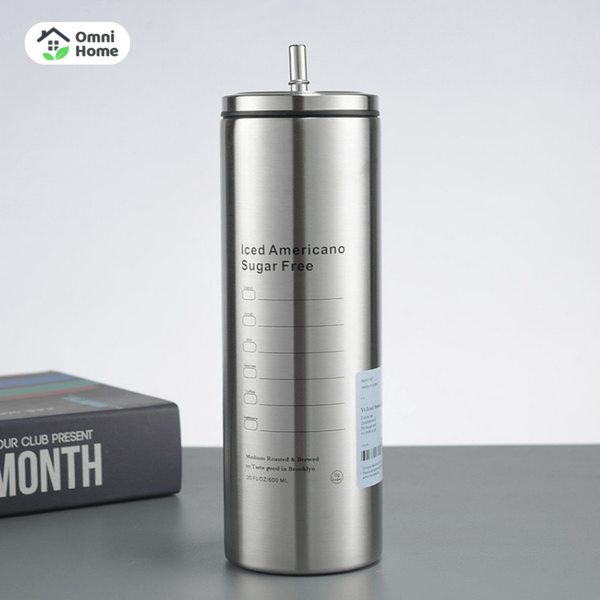 Cốc giữ nhiệt có nắp đậy kín và ống hút