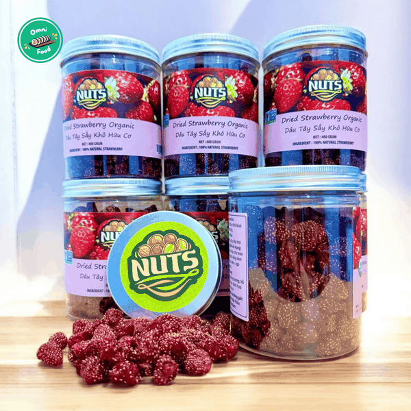 Dâu Tây Sấy Khô Nust Organic Hộp 400g- Giữ Trọn Hương Vị & Dinh Dưỡng
