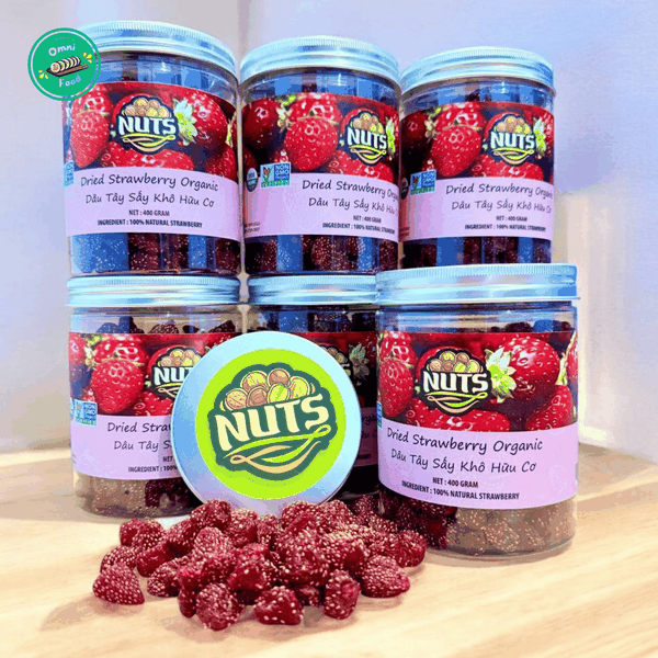 Dâu Tây Sấy Khô Nust Organic Hộp 400g- Giữ Trọn Hương Vị & Dinh Dưỡng
