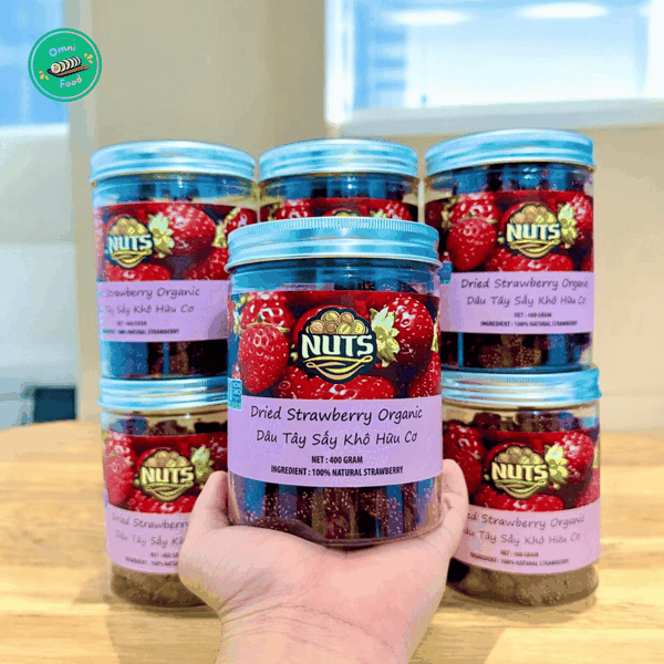 Dâu Tây Sấy Khô Nust Organic Hộp 400g- Giữ Trọn Hương Vị & Dinh Dưỡng