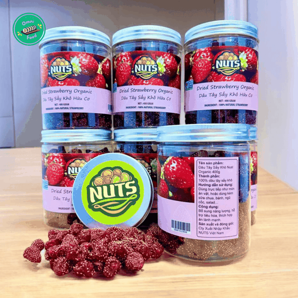 Dâu Tây Sấy Khô Nust Organic Hộp 400g- Giữ Trọn Hương Vị & Dinh Dưỡng