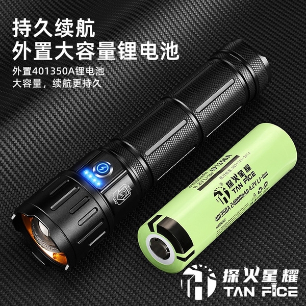 Đèn Pin Laser Siêu Sáng TH-40-TG - Chiếu Xa 1000m, Zoom Quang Học, Sạc Nhanh Type-C