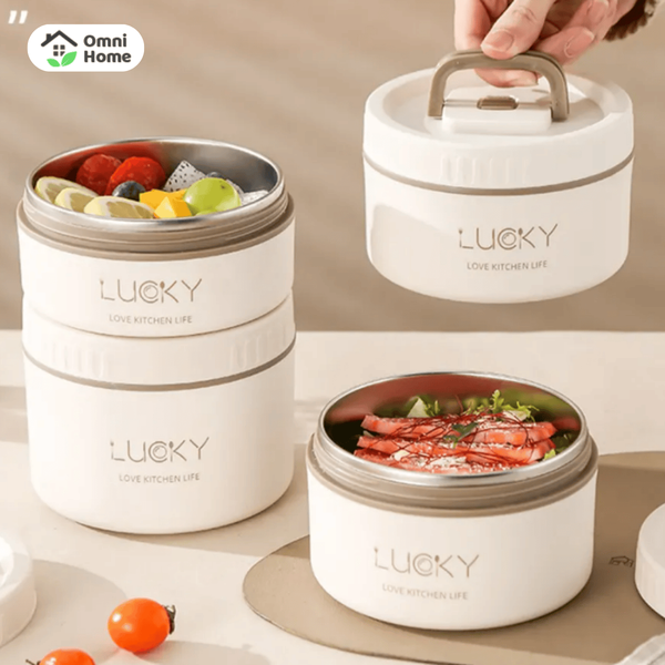 Hộp cơm giữ nhiệt LUCKY nhiều tầng, màu đẹp
