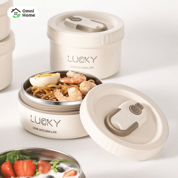 Hộp cơm giữ nhiệt LUCKY nhiều tầng, màu đẹp