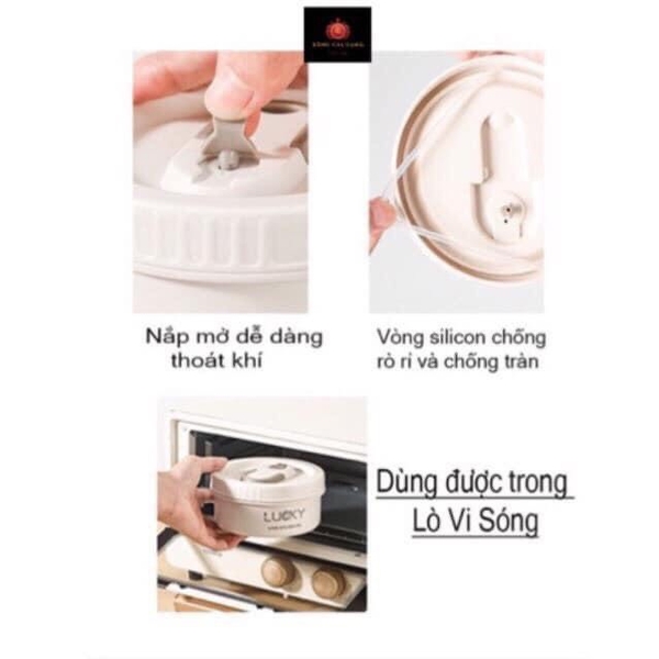 Hộp cơm giữ nhiệt LUCKY nhiều tầng, màu đẹp