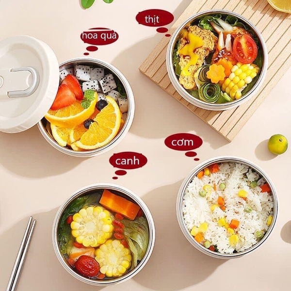 Hộp cơm giữ nhiệt LUCKY nhiều tầng, màu đẹp