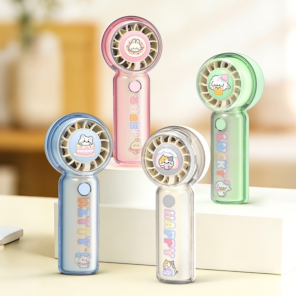 Quạt Cầm Tay Mini Tích Điện Cực Nhỏ Gọn Bỏ Túi - 3 Chế Độ Gió, Sạc USB, Thiết Kế Dễ Thương
