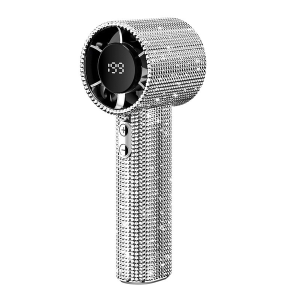 Quạt Cầm Tay Mini Đính Đá S5 Cao Cấp - 100 Tốc Độ Gió, Động Cơ Siêu Êm, Pin Khủng Dùng 6H