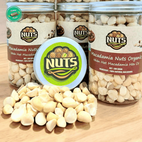 Nhân Hạt Macca Bóc Vỏ Nuts Organic Hộp 500g
