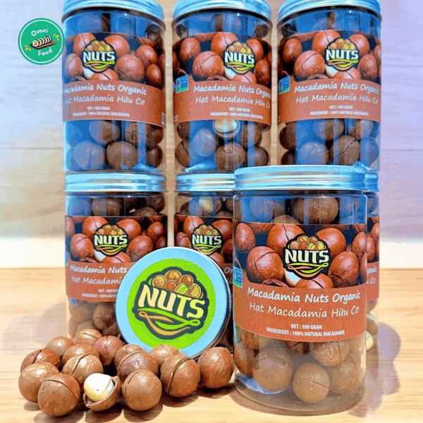 Hạt quả Macadamia Còn Vỏ Nuts Organic Hộp 500g