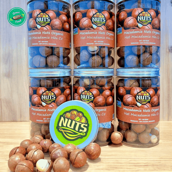 Hạt quả Macadamia Còn Vỏ Nuts Organic Hộp 500g