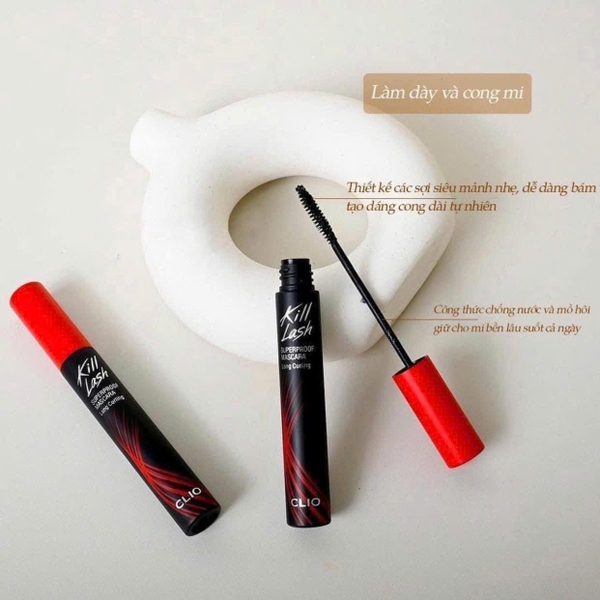 MASCARA CLIO SUPERPROOF - DÀI, DÀY MI & GIỮ CONG HOÀN HẢO SUỐT 24H