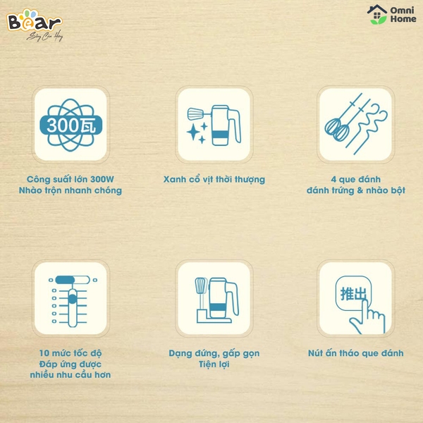 Máy Đánh Trứng & Trộn Bột BEAR DDQ-B02L1 (HM-B01V1)