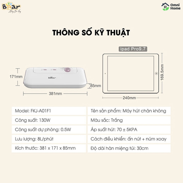 Máy hút chân không Bear VS-B01V1