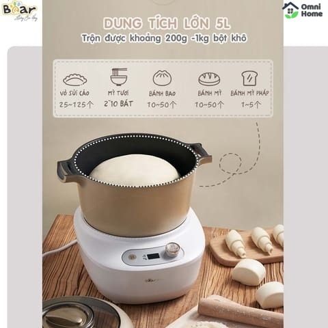Máy nhào bột tự động 5L Bear HMJ-A50E2