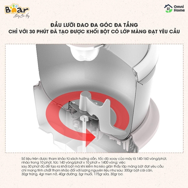 Máy nhào bột tự động 5L Bear DM- B50V1