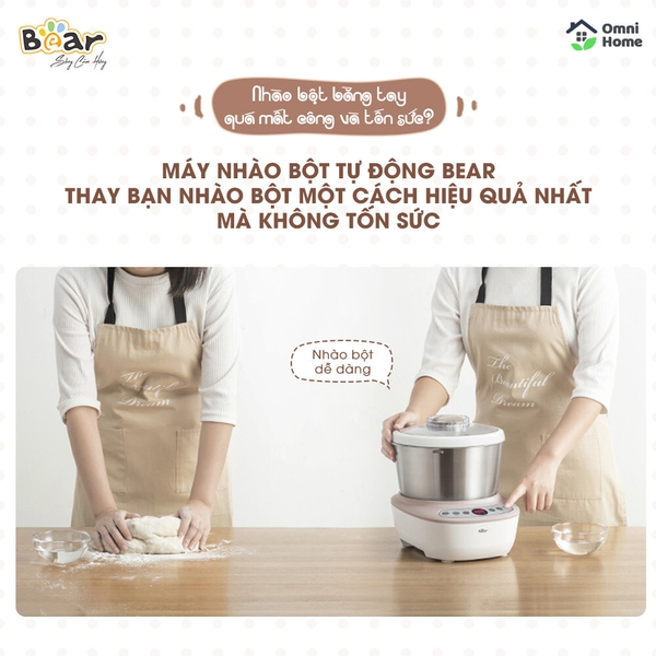 Máy nhào bột tự động 5L Bear DM- B50V1