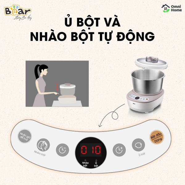 Máy nhào bột tự động 5L Bear DM- B50V1