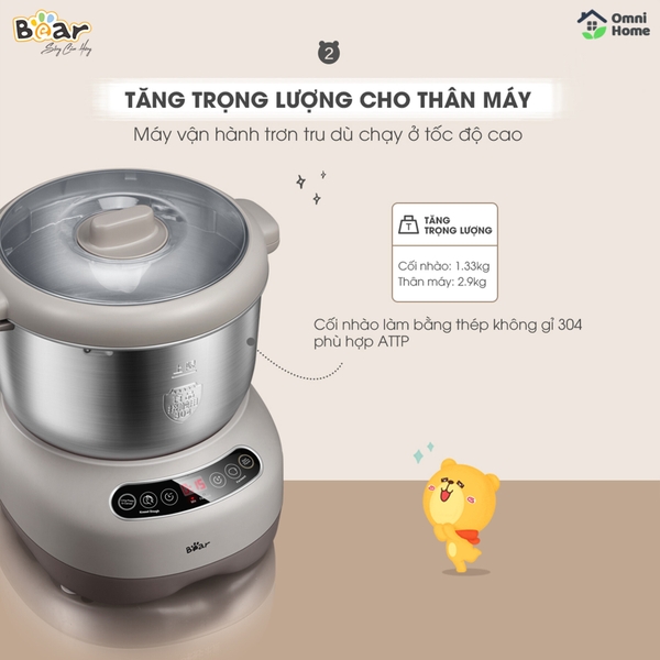Máy nhào bột tự động 7L Bear DM- B70V1
