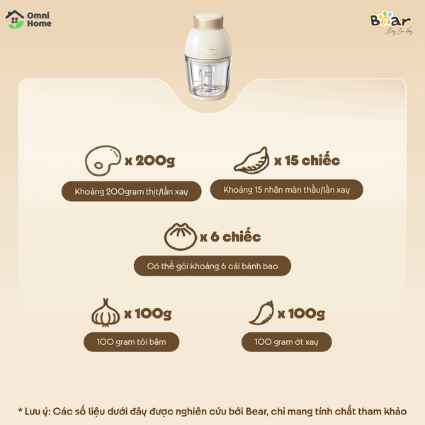 Máy xay ăn dặm 0.6L Bear QSJ-D02Q1