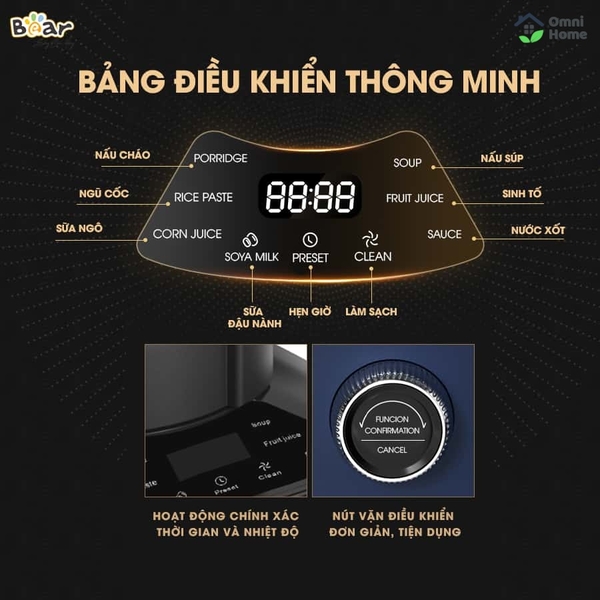 Máy xay nấu đa năng cách âm Bear PBJ-B06S2