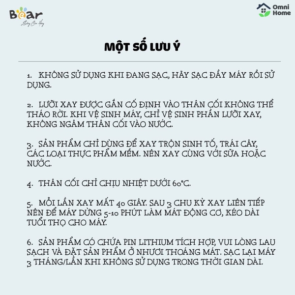 Máy Xay Sinh Tố Cầm Tay Bear BL-B35V1