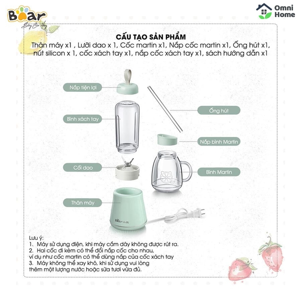 Máy xay sinh tố Bear LLJ-D04A1
