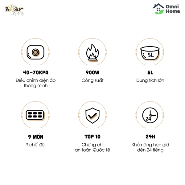 Nồi áp suất Bear YLB-A50M1
