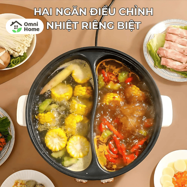 Nồi Lẩu Điện Hai Ngăn AH Amazing 1600W – Dung Tích 5.5L