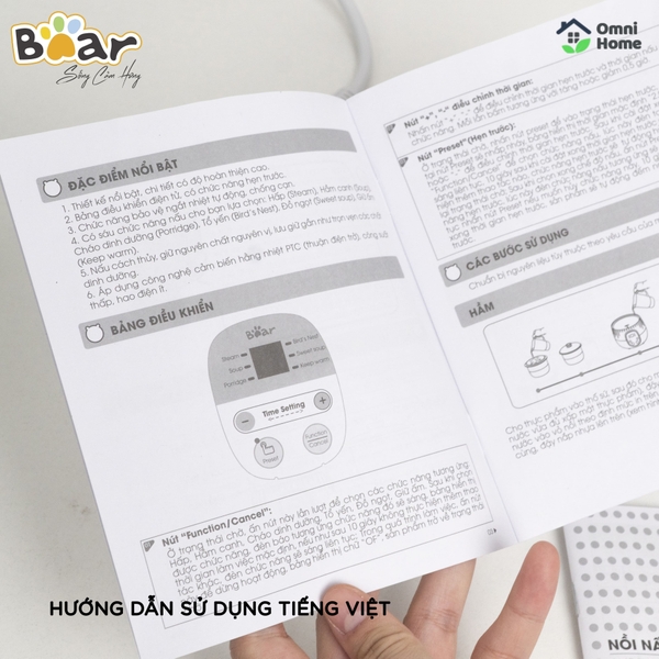 Nồi nấu chậm Bear 0,8L SUBE001