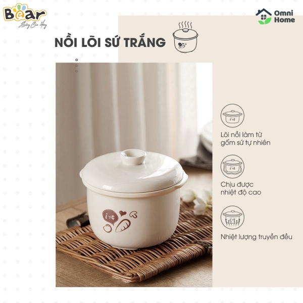 Nồi nấu chậm Bear 0,8L SUBE001