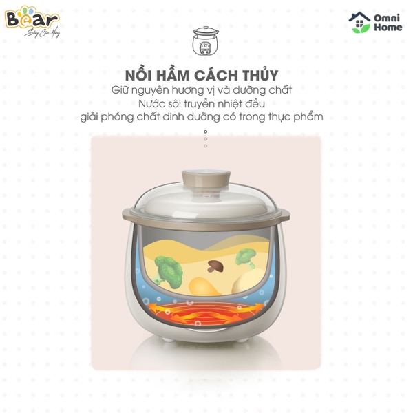 Nồi nấu chậm Bear 0,8L SUBE001