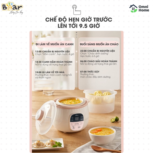 Nồi nấu chậm Bear 0,8L SUBE001