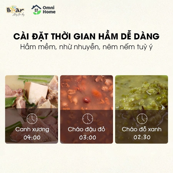 Nồi nấu chậm Bear 1,6L SUBE002