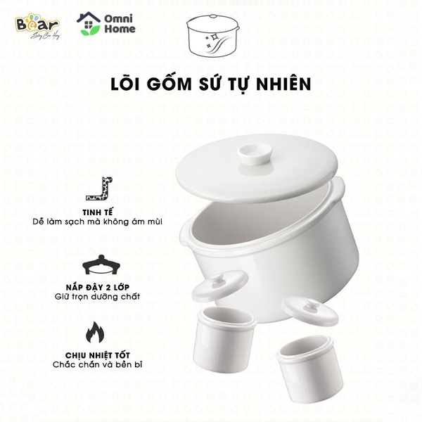 Nồi nấu chậm Bear 1,6L SUBE002
